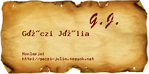 Géczi Júlia névjegykártya