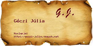 Géczi Júlia névjegykártya