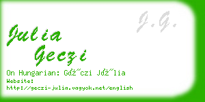 julia geczi business card
